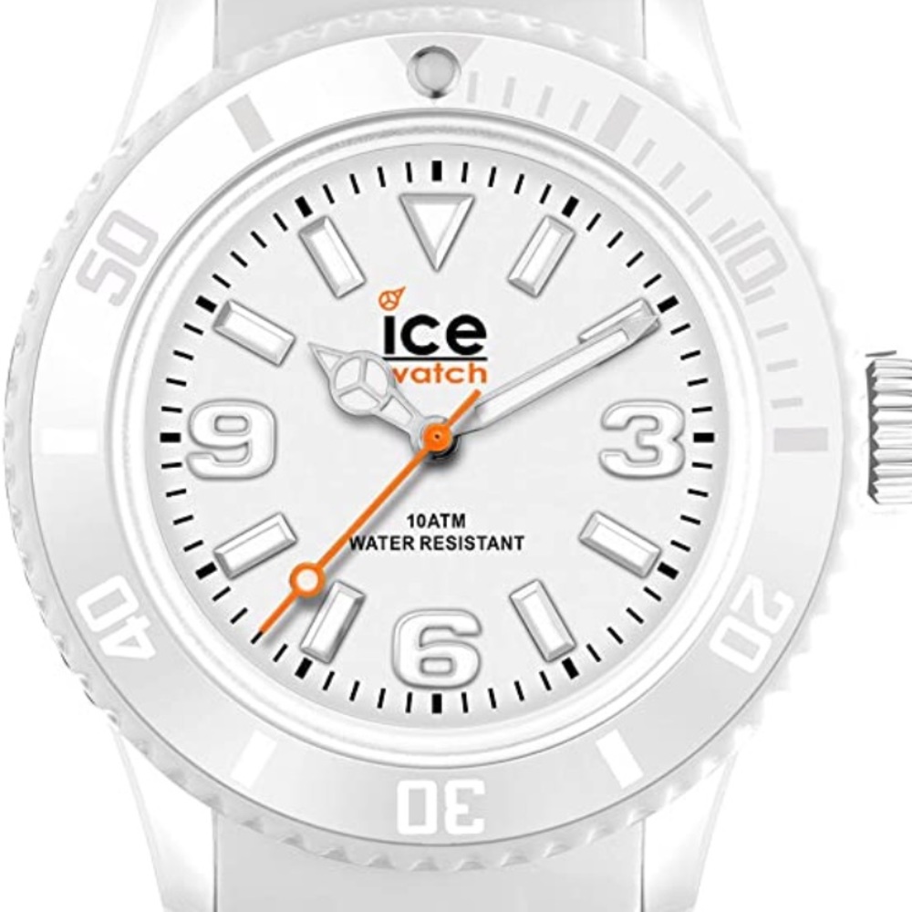 White Ice Watch with a Silicone Band